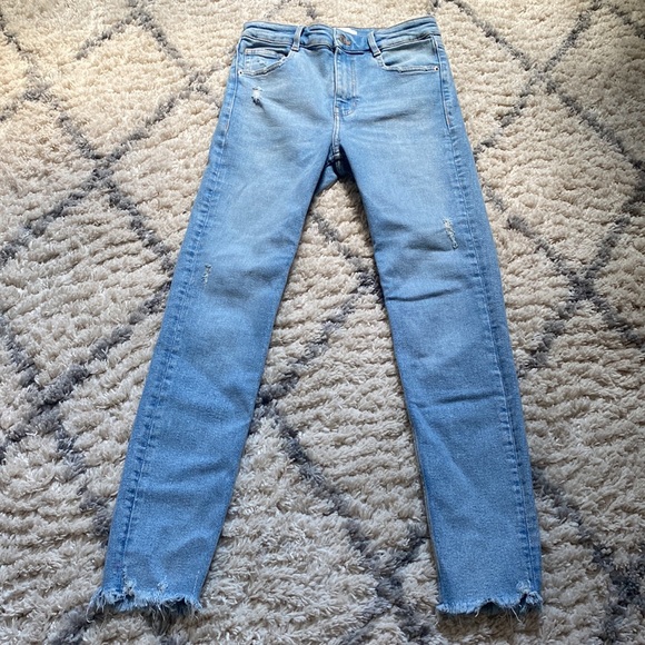 Zara Blue Distressed Skinny Jeans - Picture 2 of 5